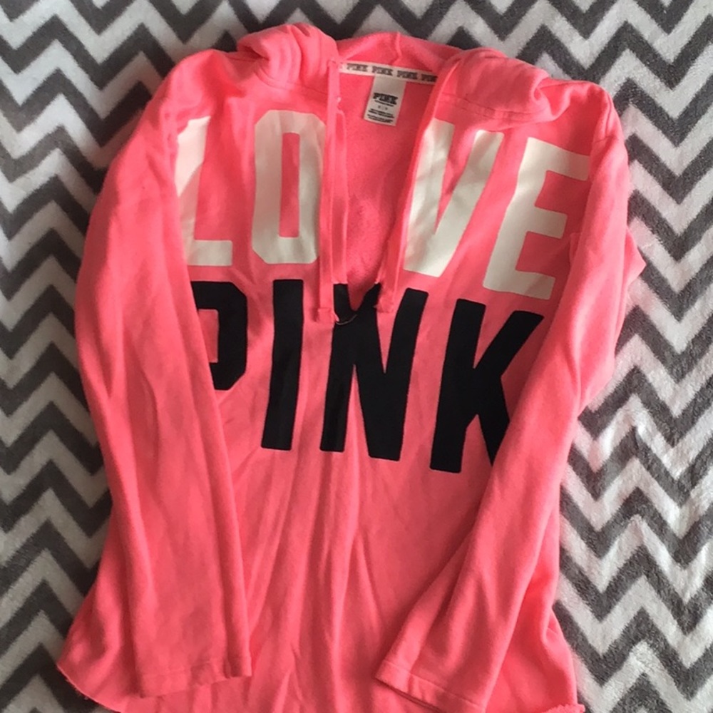 VS Pink hooded tunic sweatshirt